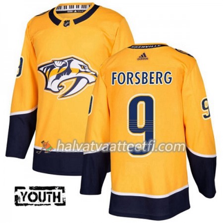 Lasten NHL Nashville Predators Pelipaita Filip Forsberg 9 Adidas 2017-2018 Kulta Authentic